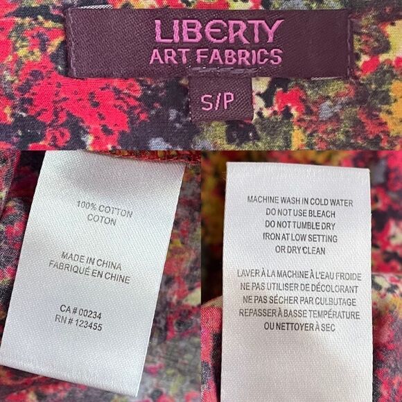 LIBERTY ART FABRICS Cotton Floral Print Button Down Shirt Blouse S - Picture 9 of 9
